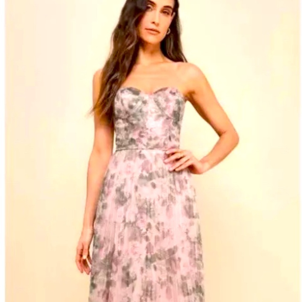 Most Beautiful Day Pink Multi Floral Print Organza Maxi Dress